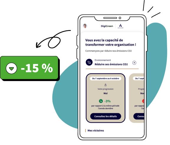 Capture de l'application Digigreen (Gr33t) déployée chez Accor